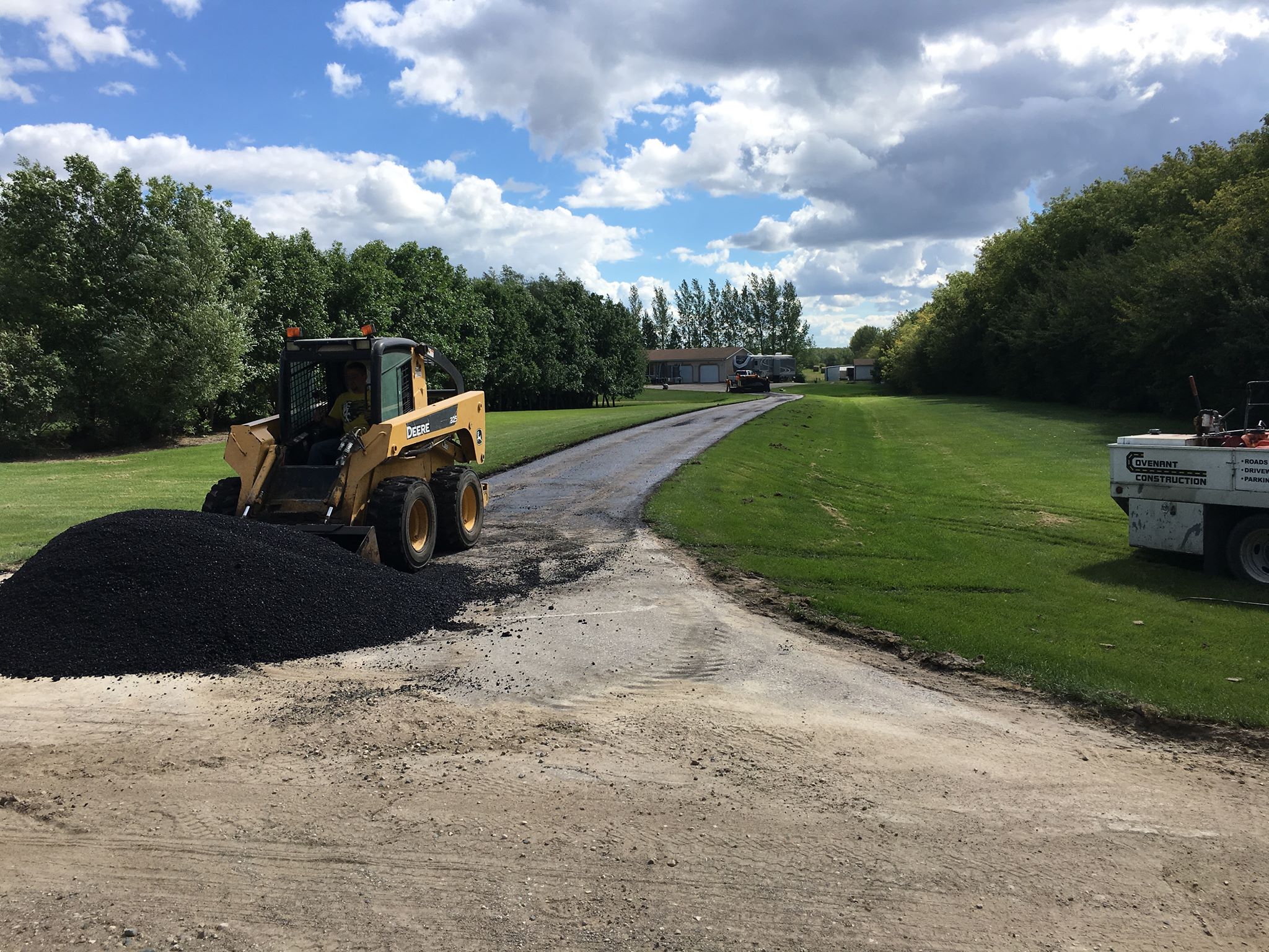 Covenant Construction crew working on a Saskatchewan asphalt jobsite, Shellbrook region