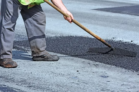 Asphalt patched and ready for traffic